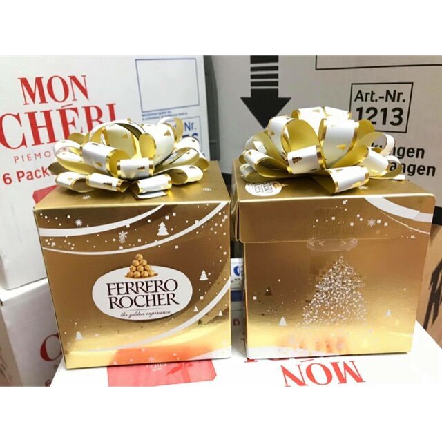 Socola ferrero hộp nơ vàng