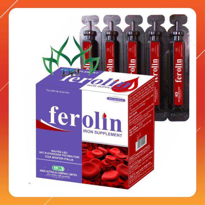 Sắt ống Ferolin  hộp 20 ống 10ml - Bổ sung sắt, vitamin B12