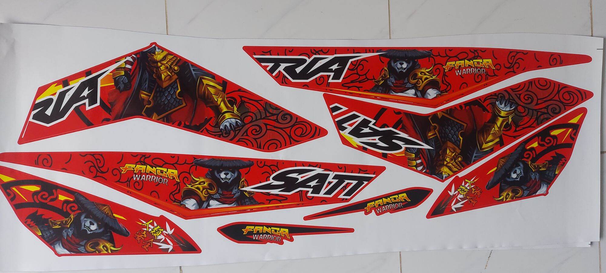 Tem rời satria đỏ gấu panda