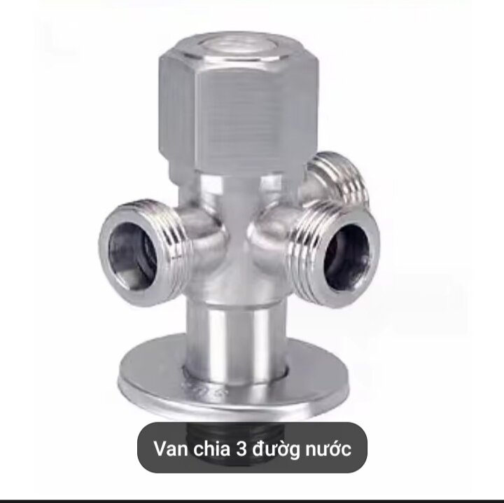 Van chia nước 3 nhánh inox 304, van góc 3 nhánh có khóa
