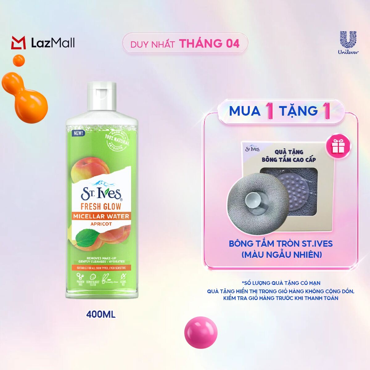 Nước tẩy trang St.ives chiết xuất Trái Mơ 400ml