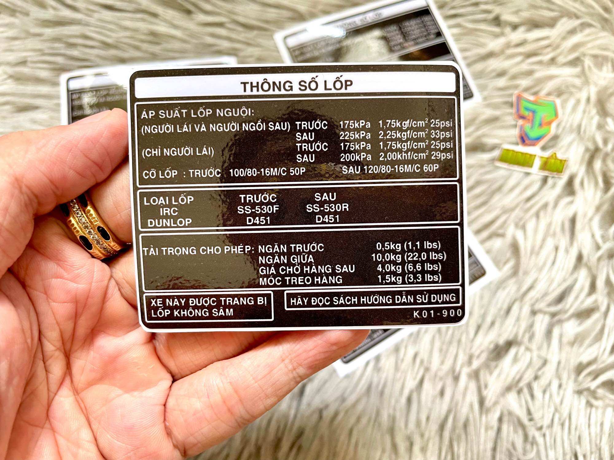 Bộ tem thông số Vision 2018-2019, tem in đẹp sắc nét
