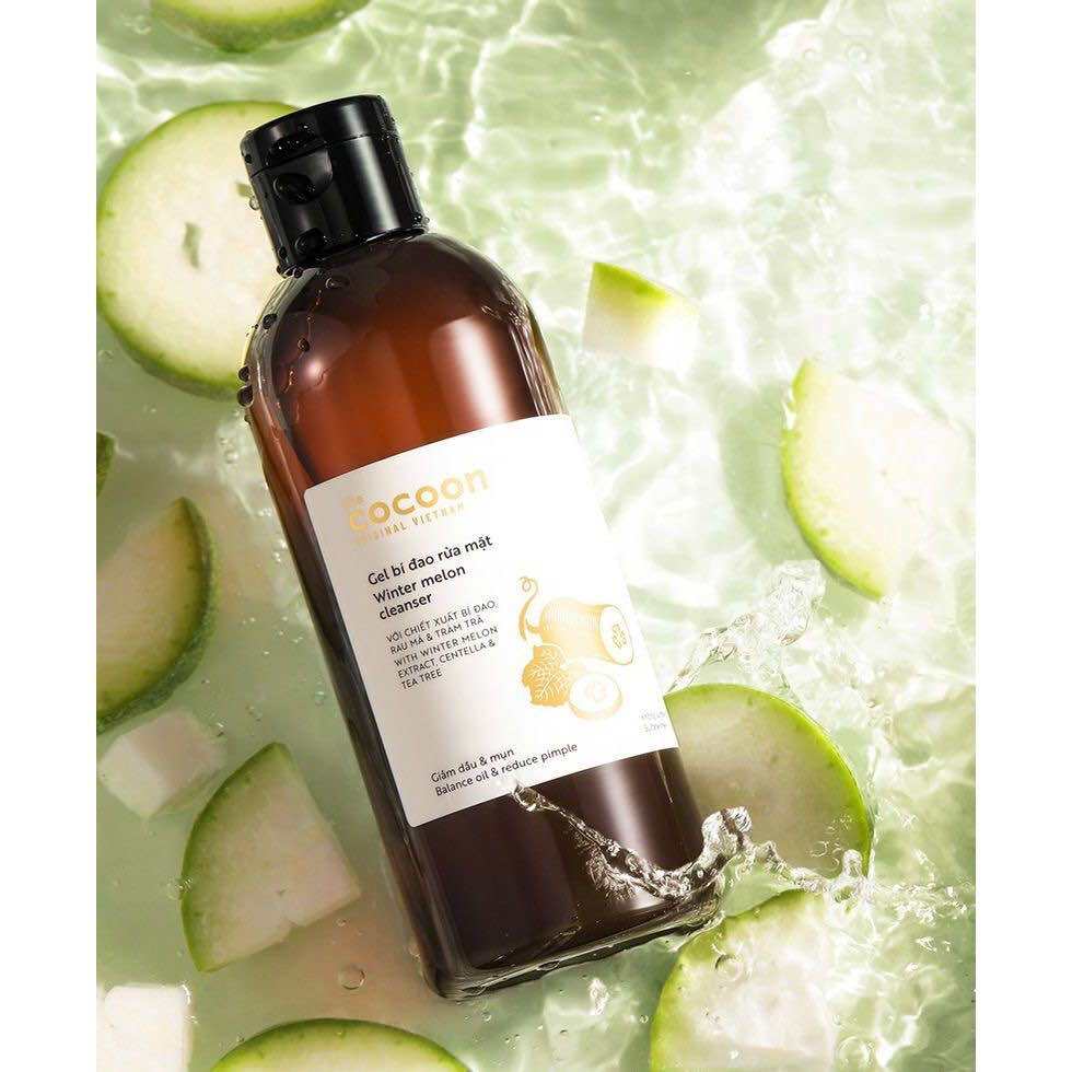 [Cocoon] Gel rửa mặt - Nước toner bí đao cân bằng Cocoon giảm dầu & mụn 310ml. 