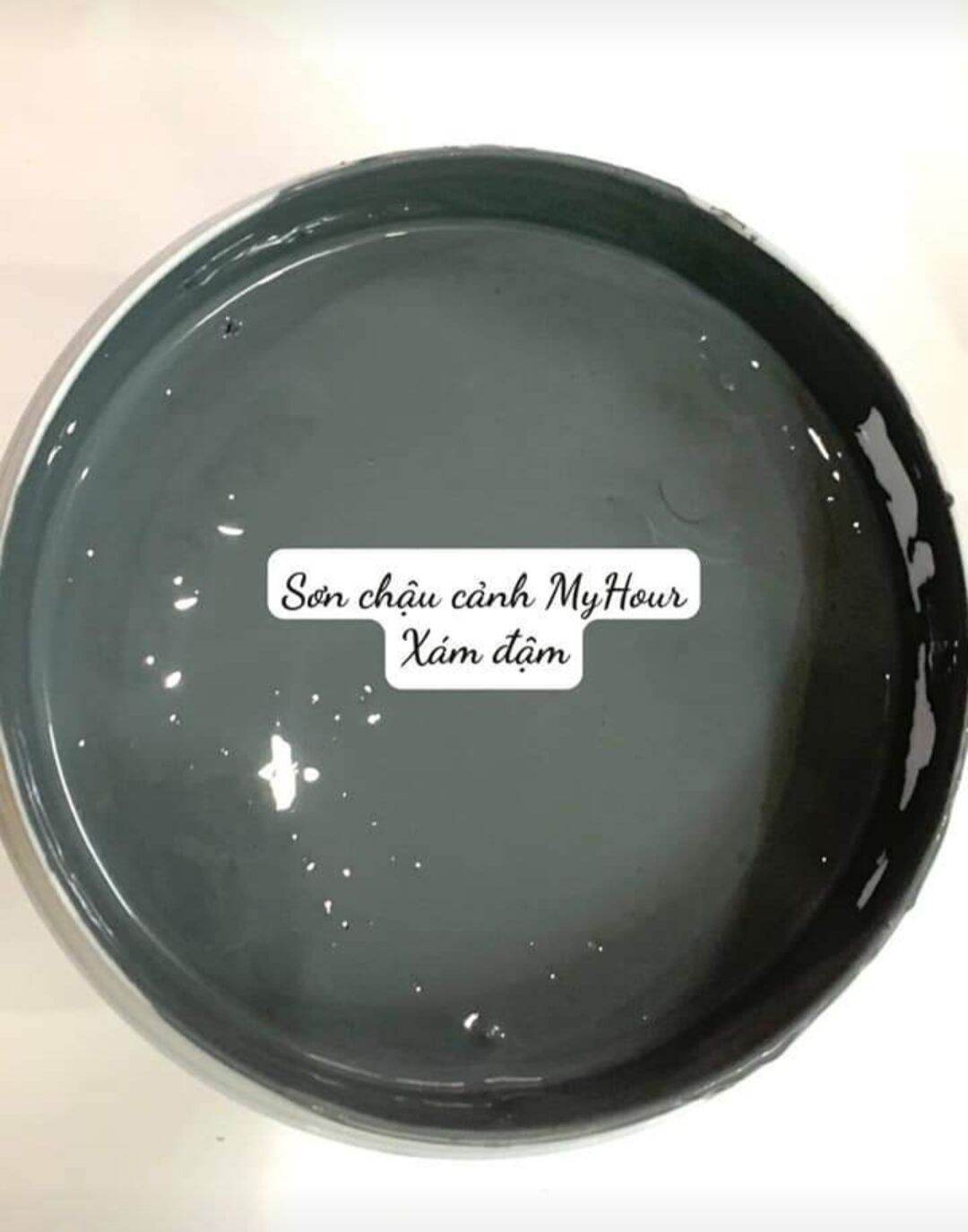 Sơn ngoại thất My Hour màu xám đậm sơn trang trí sơn tường ,chậu cảnh ,hàng rào, lăng mộ. hộp 5 lit