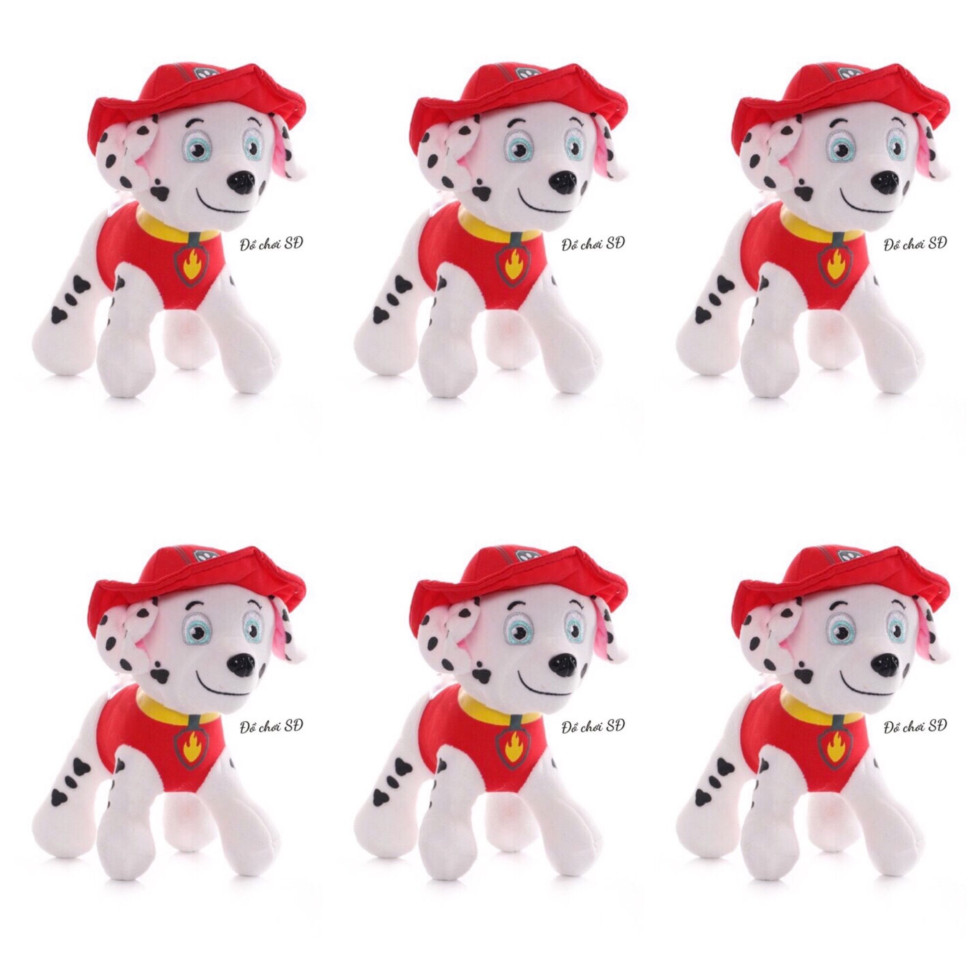 Thú bông đội chó cứu hộ 20cm - đỏ