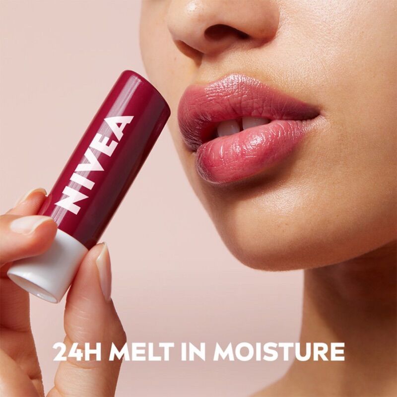[Bill Úc] Son dưỡng Nivea Lip Shine Lip Balm 4.8g. Lựu