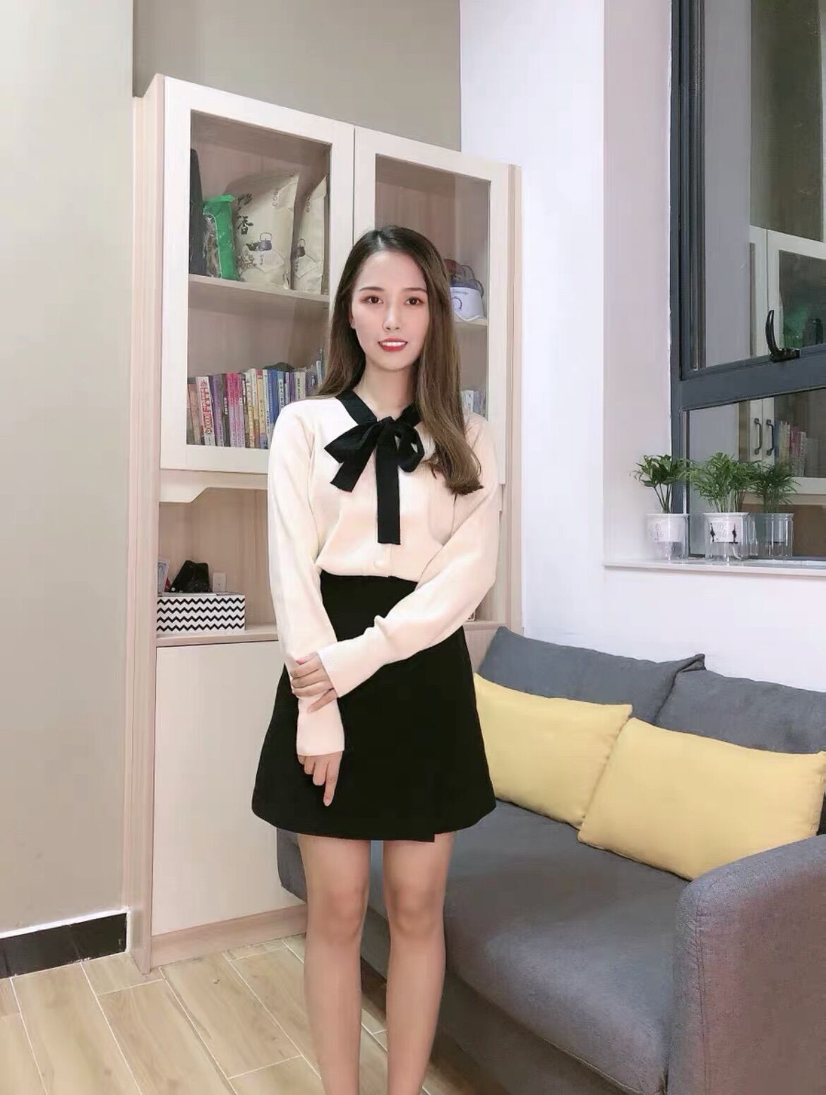 Áo len thắt nơ cao cấp hàng Quảng Châu