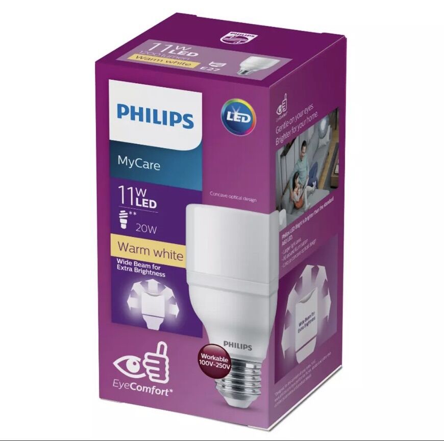 Led Bulb Bright 11W E27 Philis. Bóng Đèn Trụ 11W Philips.