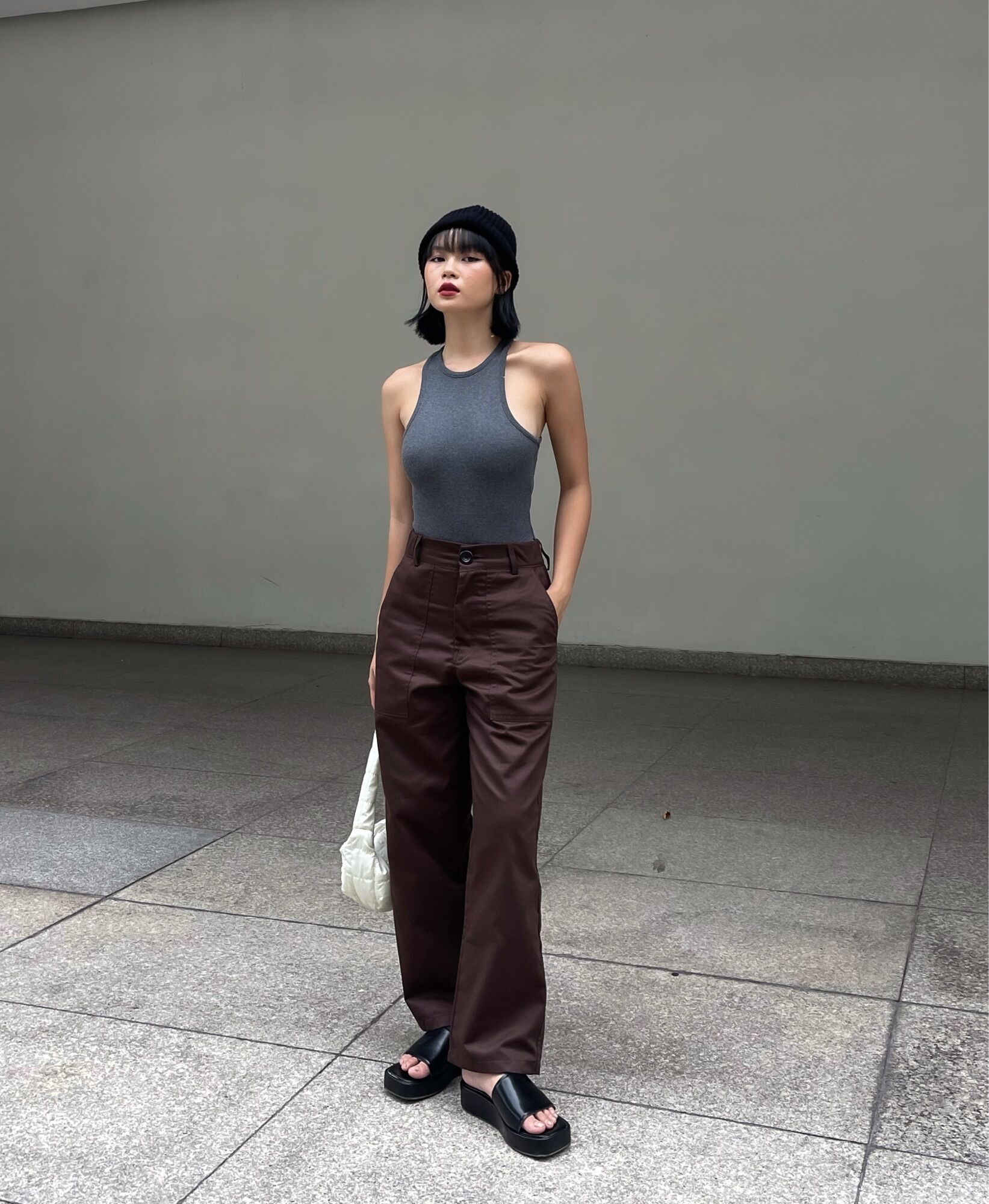 Áo liền quần thun gân Tobi bodysuit ba lỗ hở lưng