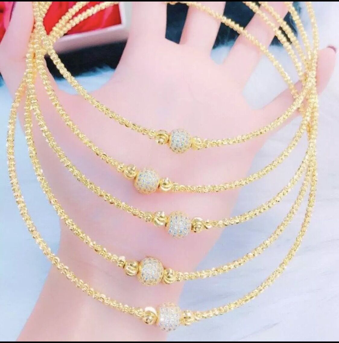 Kiềng cổ bi mạ vàng 18k mẫu mới siêu đẹp