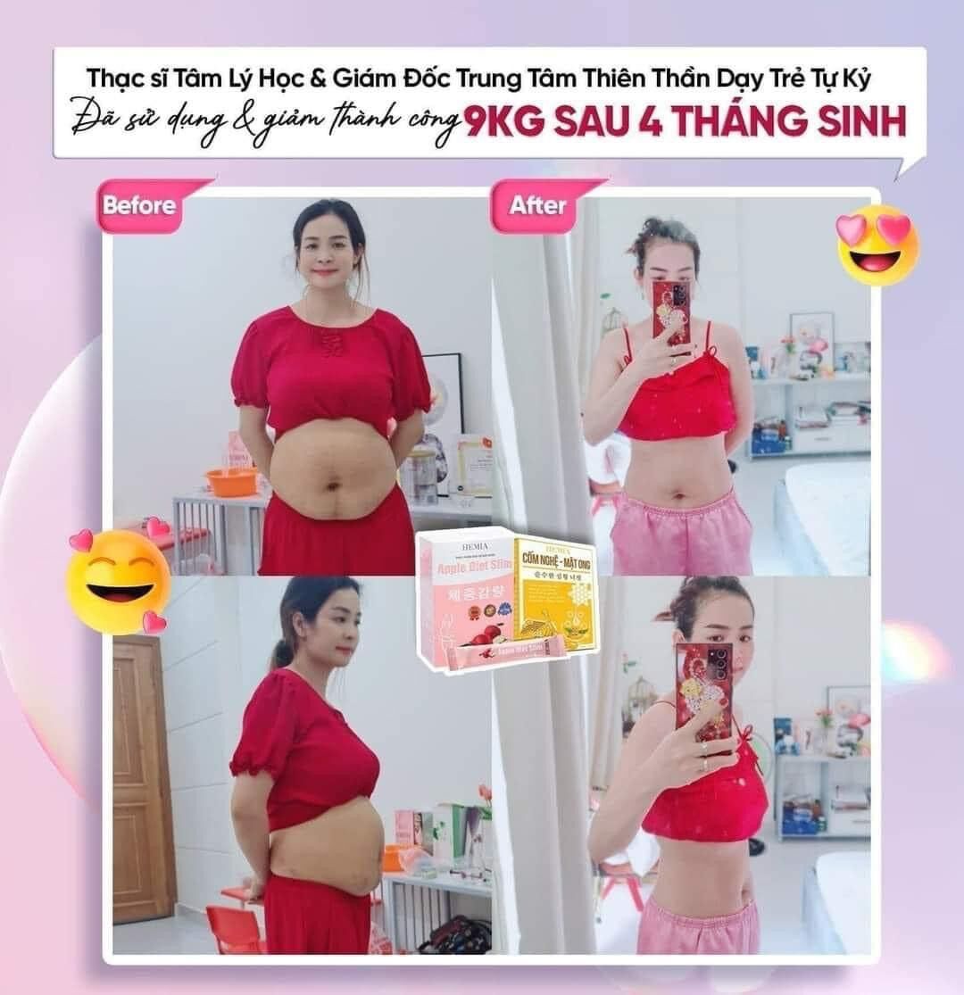 Thạch táo hemia giảm cân tặng cốm