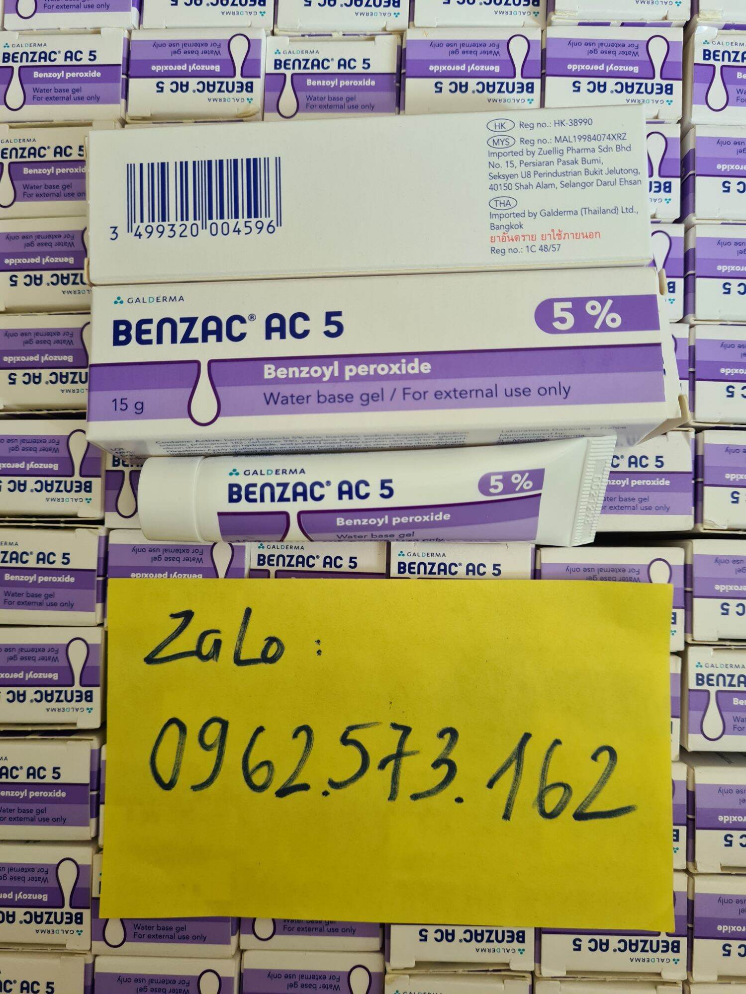 [CHÍNH HÃNG 100%] Kem chấm mụn Benzac AC chứa Benzoyl peroxide (2,5% và 5%) - 15g