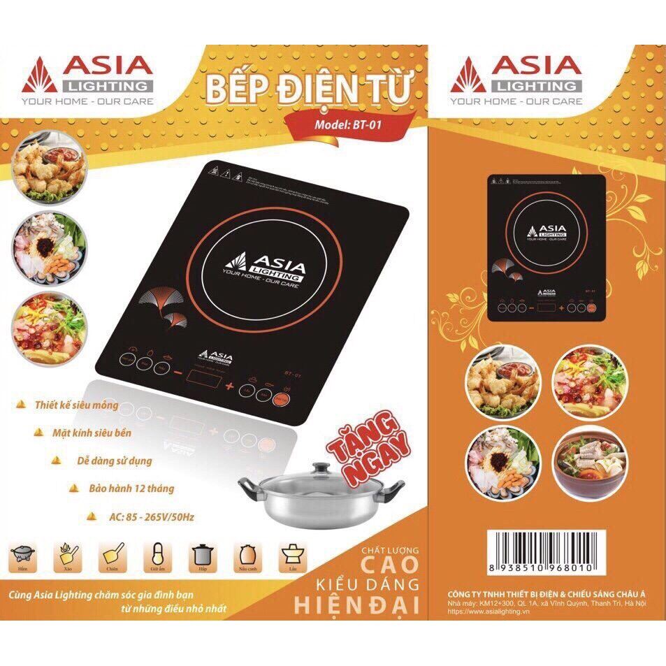 Bếp từ Asia, mâm từ rộng nhanh nóng hơn. Tặng thêm nồi Inox. 