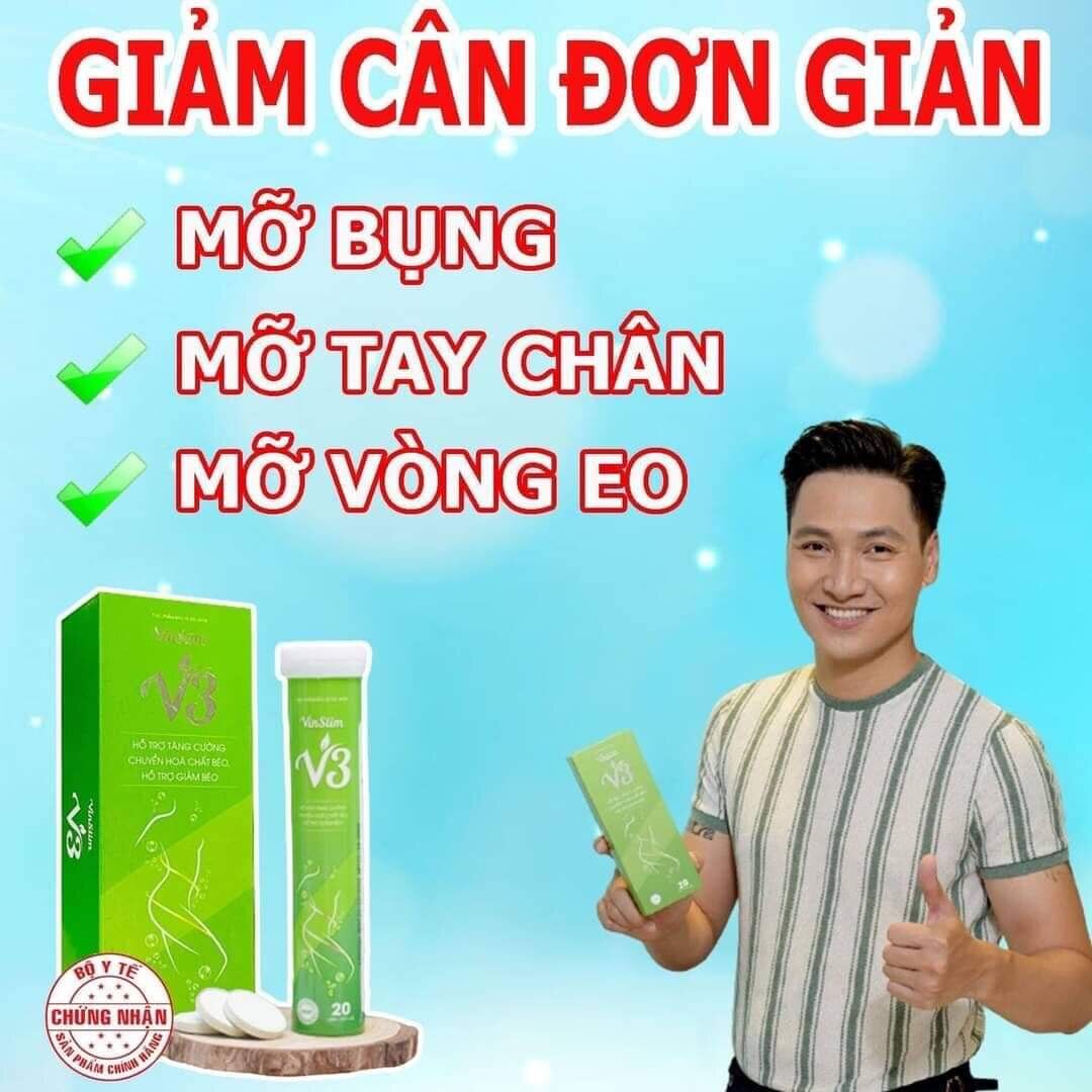 Chinh Hãng - Sủi Giảm cân V3 MÀu Xanh Cao Cấp  Giảm Không Phanh