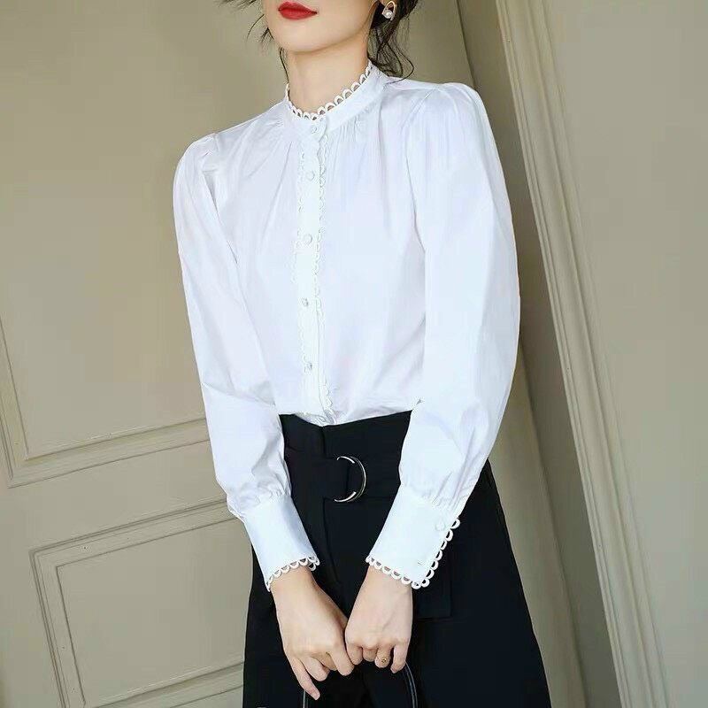 Áo nữ vnxk form áo thô viền đục lỗ chuẩn đẹp 290k