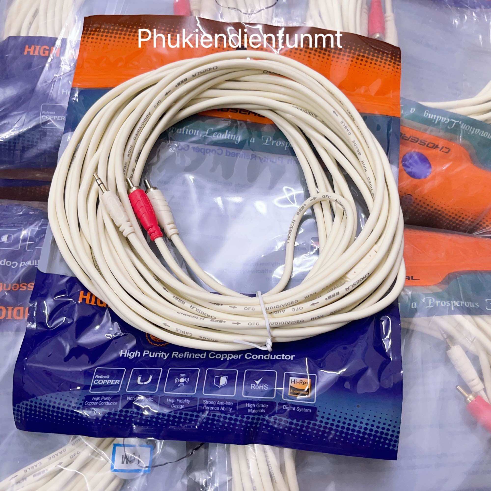 1.8m/3m/5m/10m/Dây cáp 3.5 ra 2AV choseal