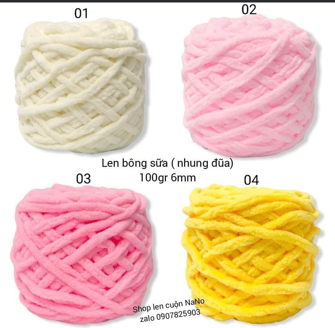 len bông sữa 100gam sợi 6mm