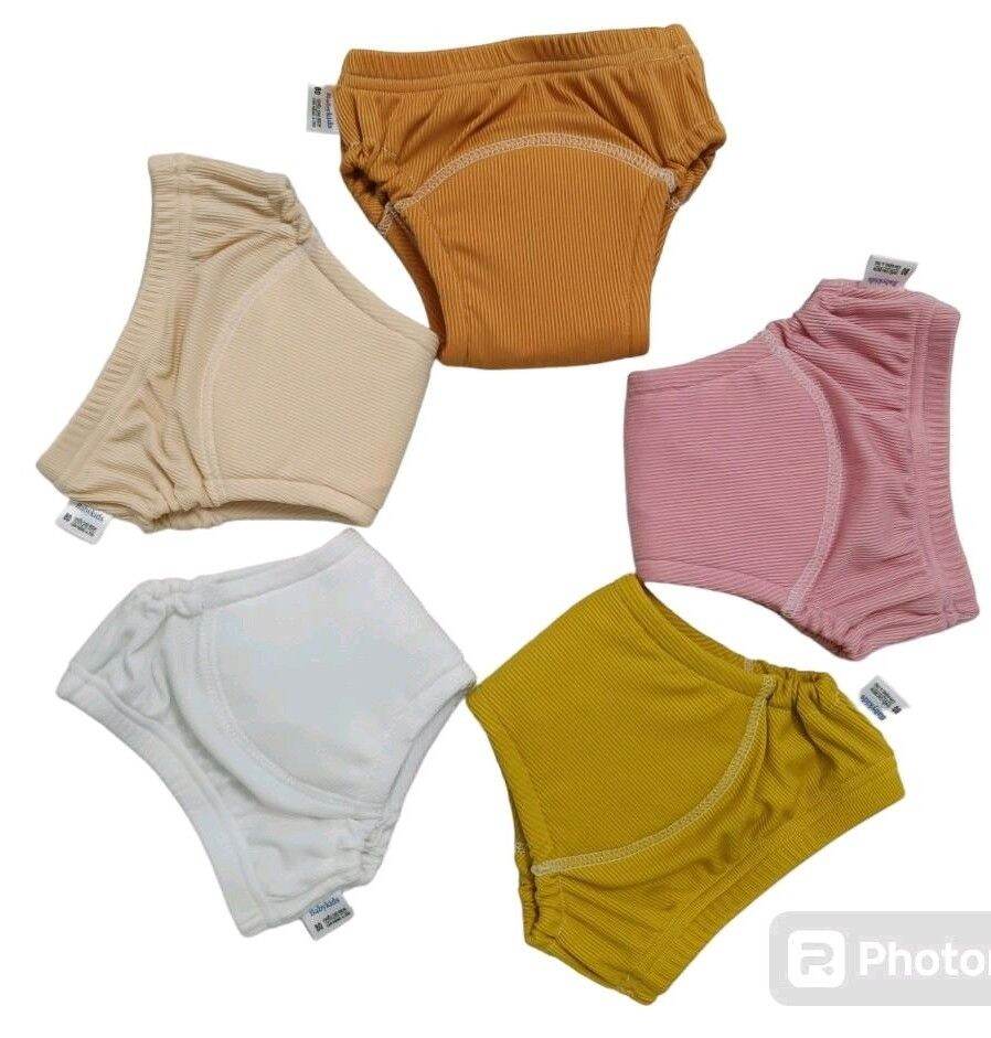 (Smooth Diapers) Combo of 5 Breathable, Smooth, Ribbed Cloth Diaper Pants for Your Baby. - 2
