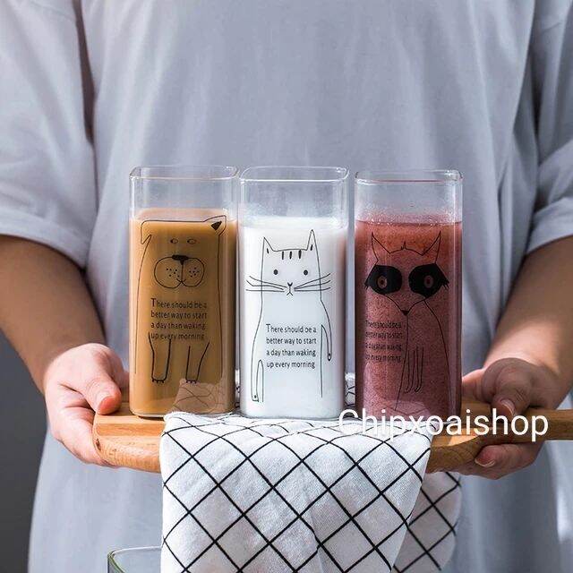 Ly Thủy Tinh Vuông Dễ Thương