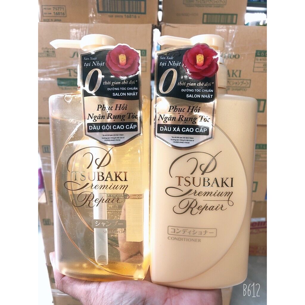 Bộ dầu gội xả vàng tsubaki premium moist nhật bản