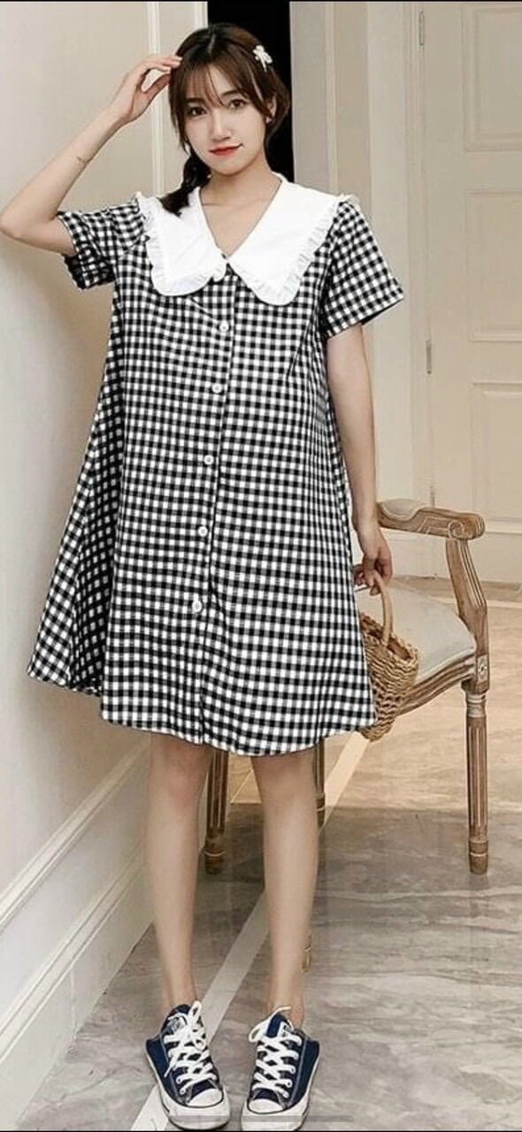 Đẩm bầu sơ mi công sở suông thời trang