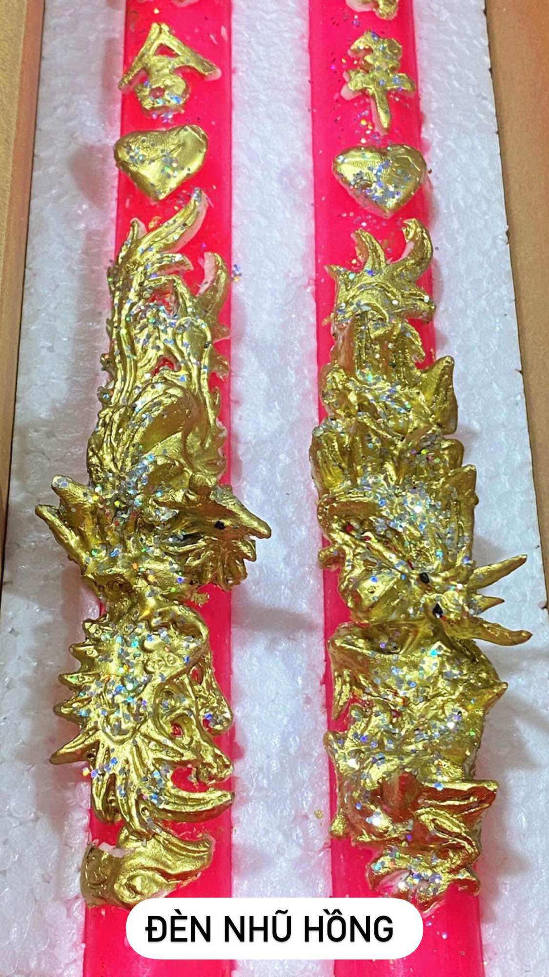 Đèn cầy (nến) cưới Long phụng với 5 mẫu 2,8cm*29cm