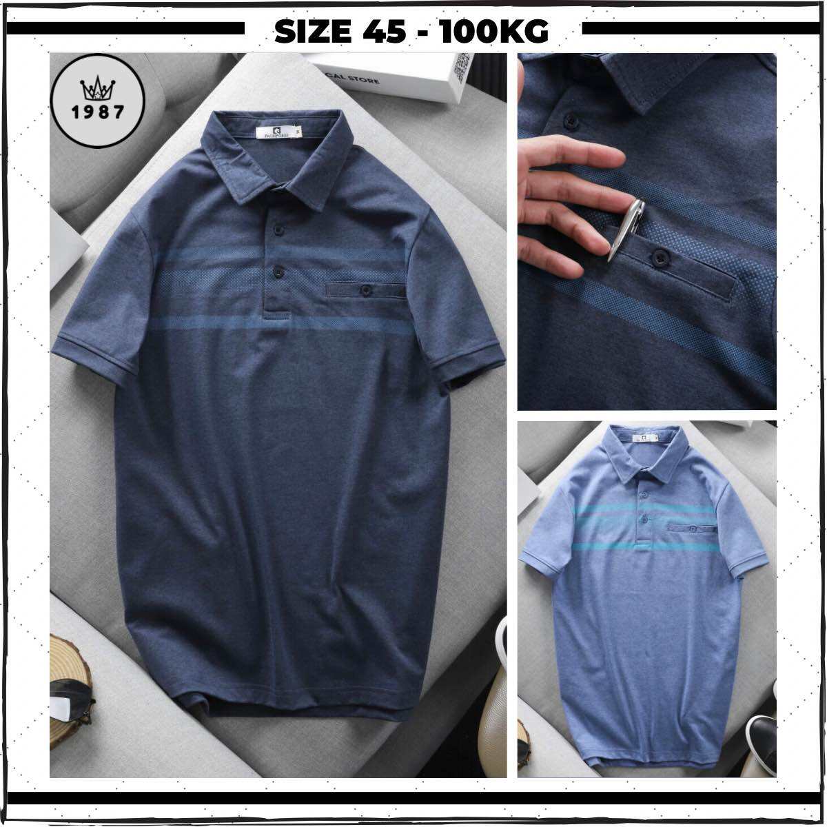 Áo polo nam trung niên, áo thun nam trung niên big size form rộng 40-95kg chất vải cotton thun lạnh 