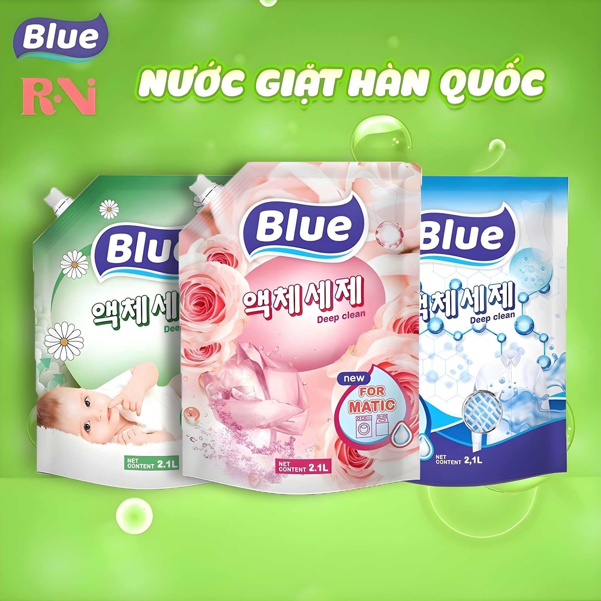 Nước Giặt Blue Deep Clean Hàn Quốc 2100ml Chính Hãng