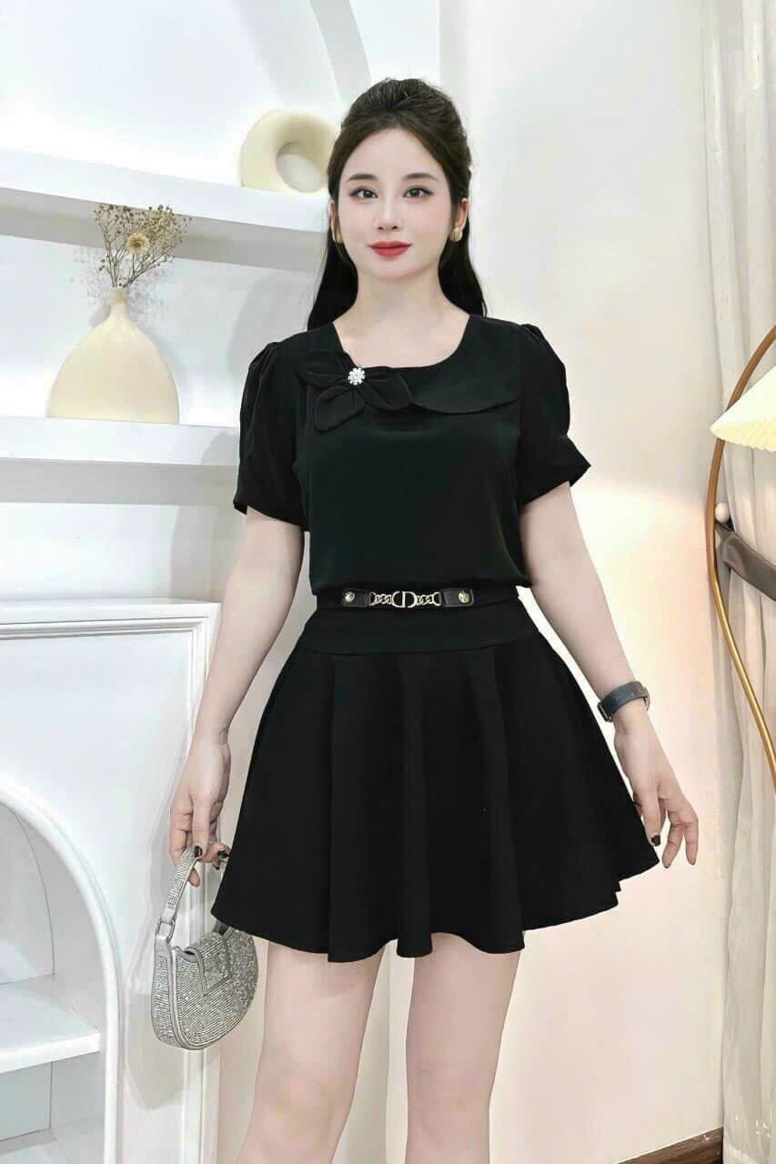 Áo cổ tròn có nơ kiểu nữ 17& full SIZE