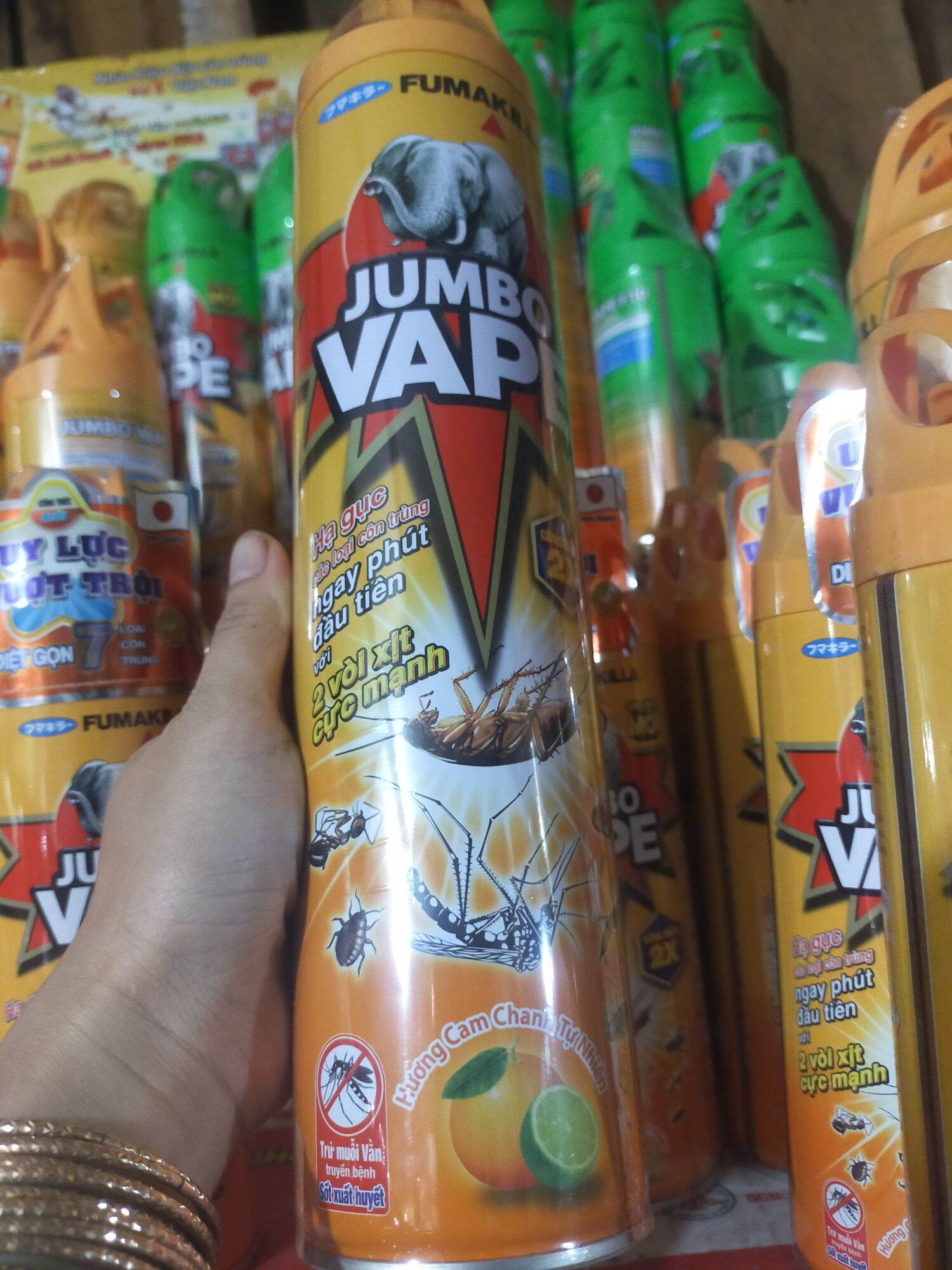 Xịt muỗi Jumbo vape  600ml cam chanh