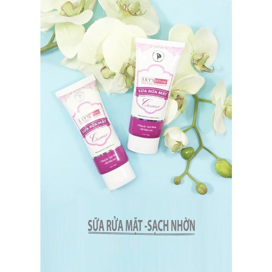 Sữa rửa mặt sáng da - sạch nhờn - mờ thâm sạm Lily’s ưhite 100g