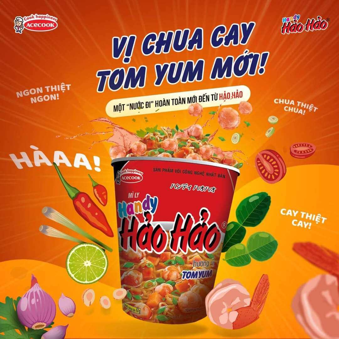 Mì Ly Handy Hảo Hảo Tomyum (Thùng 24 ly × 67gr)