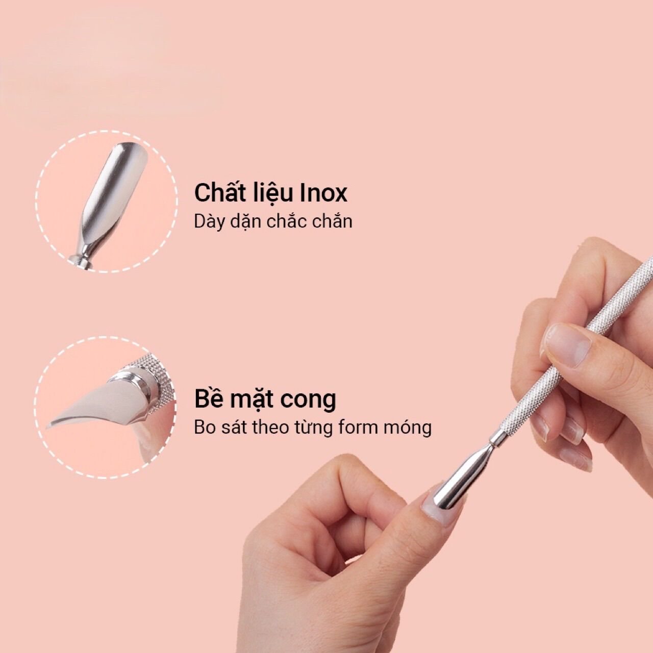 Cây đẩy da, sủi da, cậy khoé inox