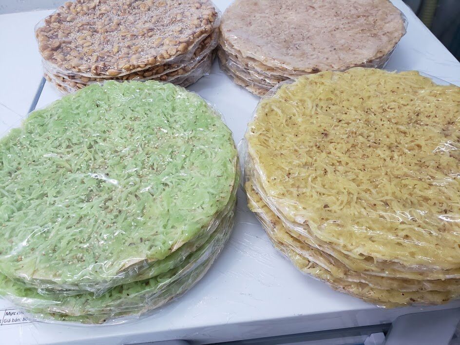 Bánh tráng dừa non sầu riêng