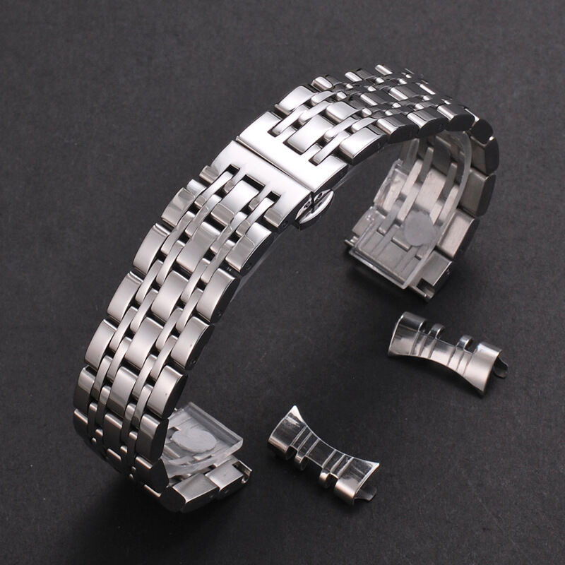 Dây đeo đồng hồ bằng thép không gỉ nguyên khối 20mm/22mm Dây đeo thay thế đồng hồ thông minh Bạc/Đen Khóa kim loại Dây đeo cổ tay cho Tissot/công dân