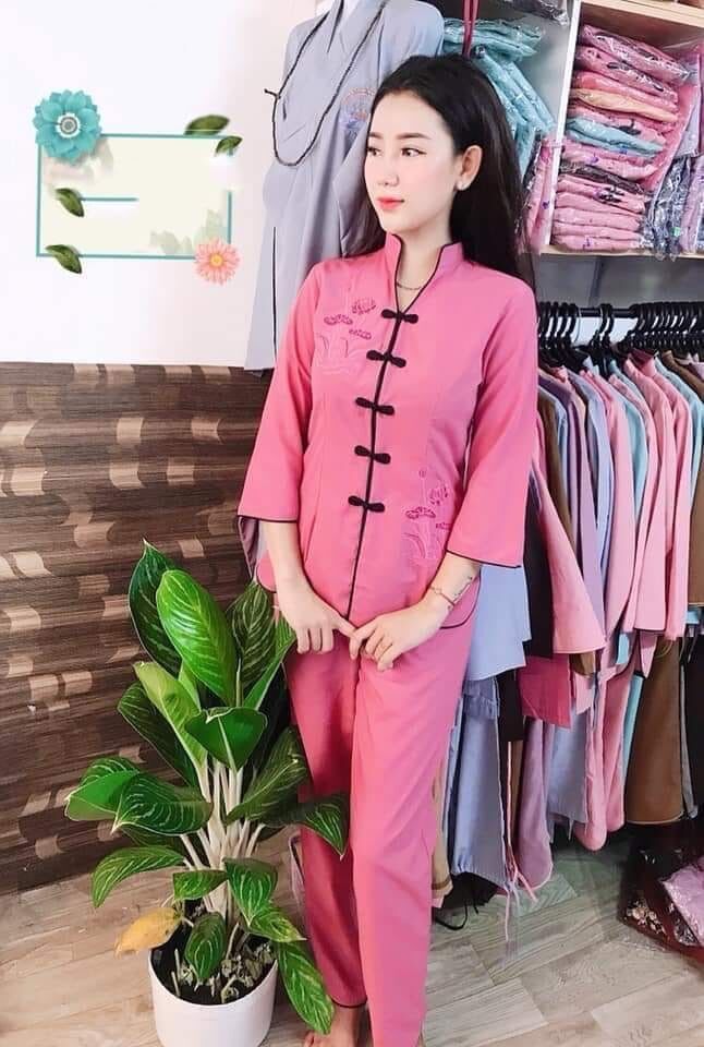 Đồ lam đi chùa, thời trang nữ cổ tàu nút thắt