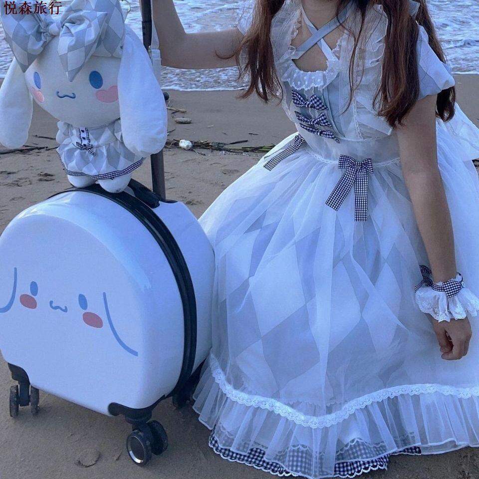 Valy hành lý hình chó cinnamoroll 20 inch nhẹ nhàng dễ thương, valy hành lý kulomi 18 inch lên máy bay sanrio vali kéo bánh xe đa năng đựng đồ