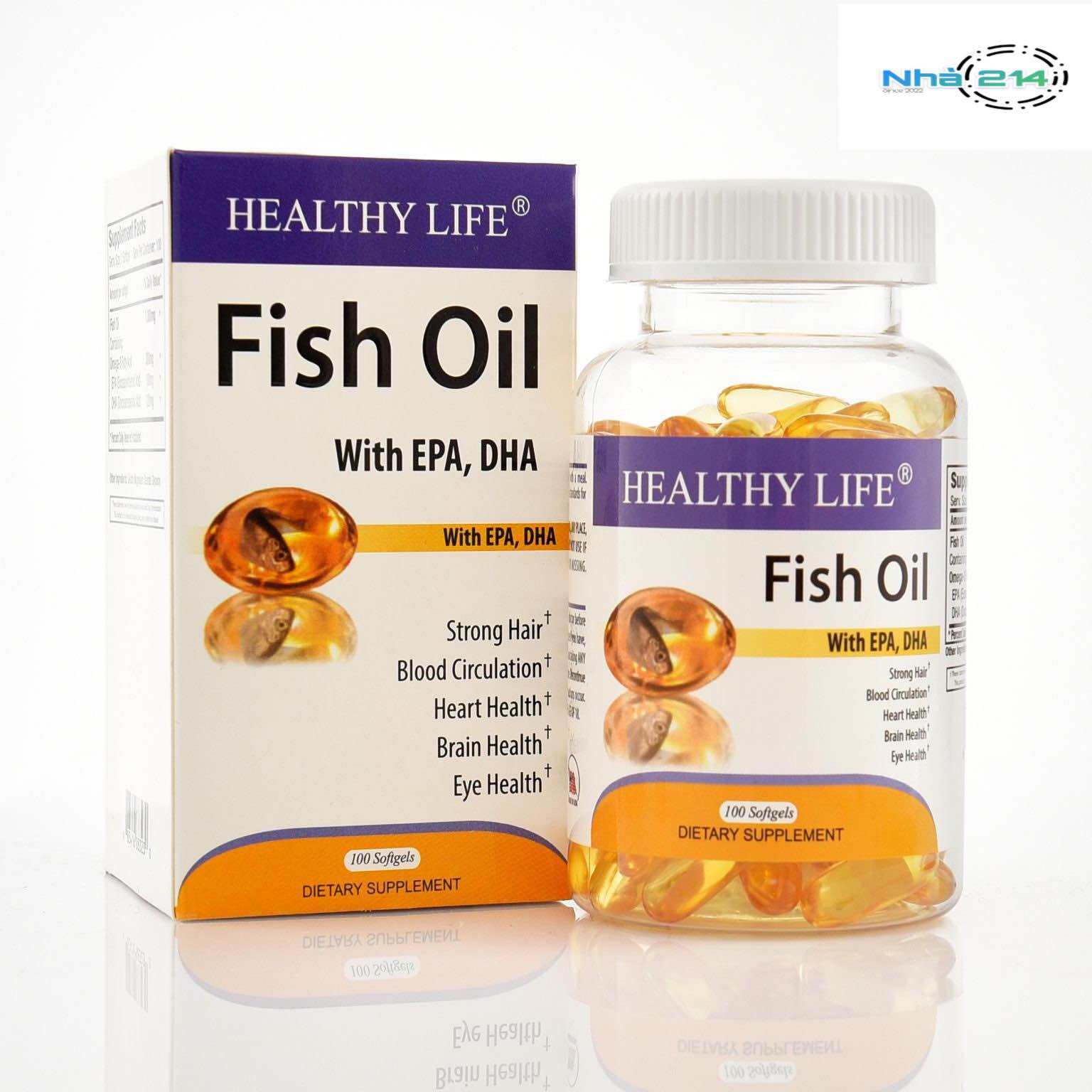 Dầu cá Fish Oil Healthy Life bổ não, bổ mắt, khoẻ tóc