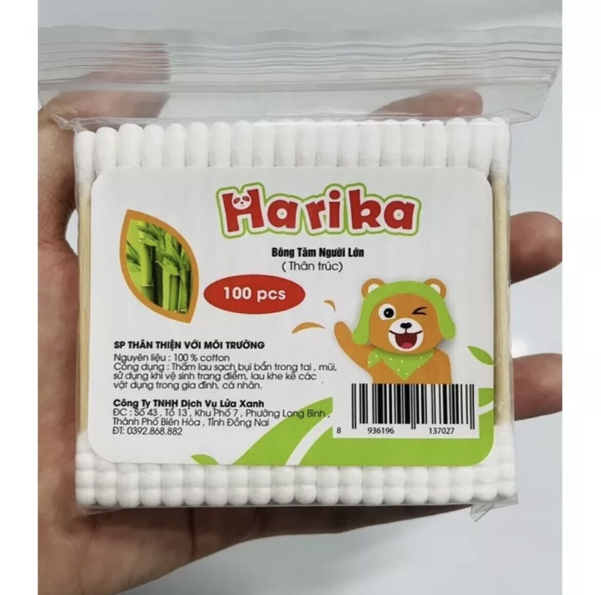 Tăm Bông Thân Trúc Harica - gói 100que