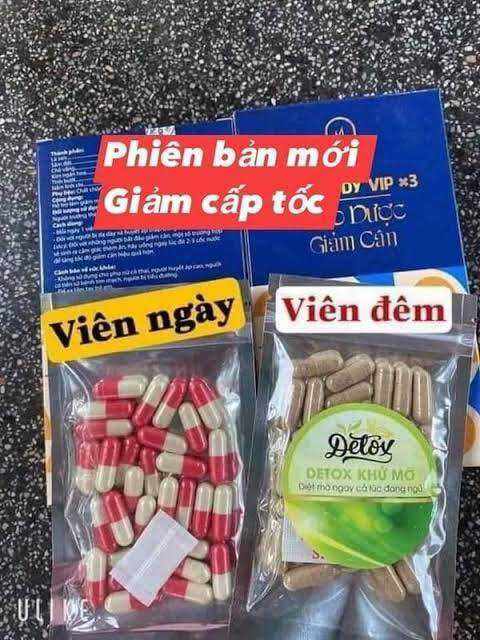 Giảm Cân Slim Body Vip X3 + Tặng Detox Đêm Giảm Nhanh