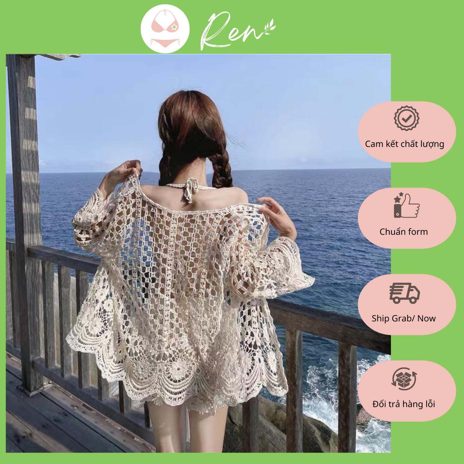 💥Hàng Quảng Châu-Áo khoác ren lưới đi biển siêu đẹp