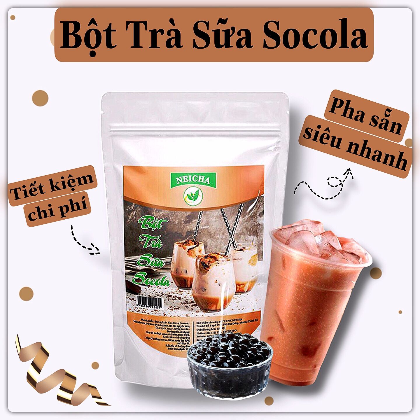 Bột trà sữa neicha vị socola/pha sẵn siêu nhanh, giữ nguyên hương vị thơm ngon