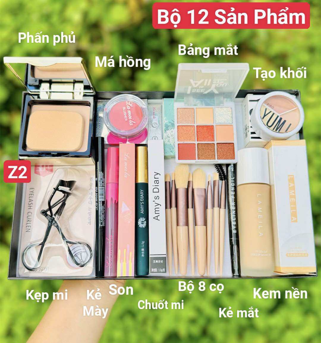 Bộ Trang Điểm Makuep Cơ Bản Đầy Đủ [12 Món Z2] Bộ Sản Phẩm Makep Của Nữ Dành Cho Người Mới Tập Trang Điểm Mỹ Phẩm Cosmetic