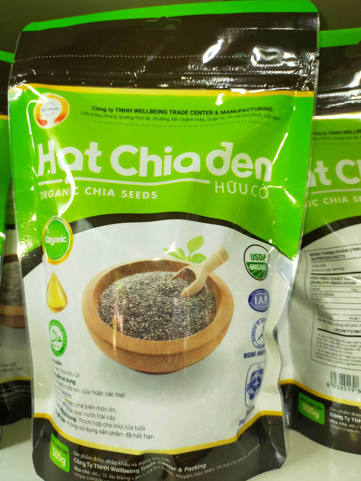 Hạt chia đen hữu cơ 500g