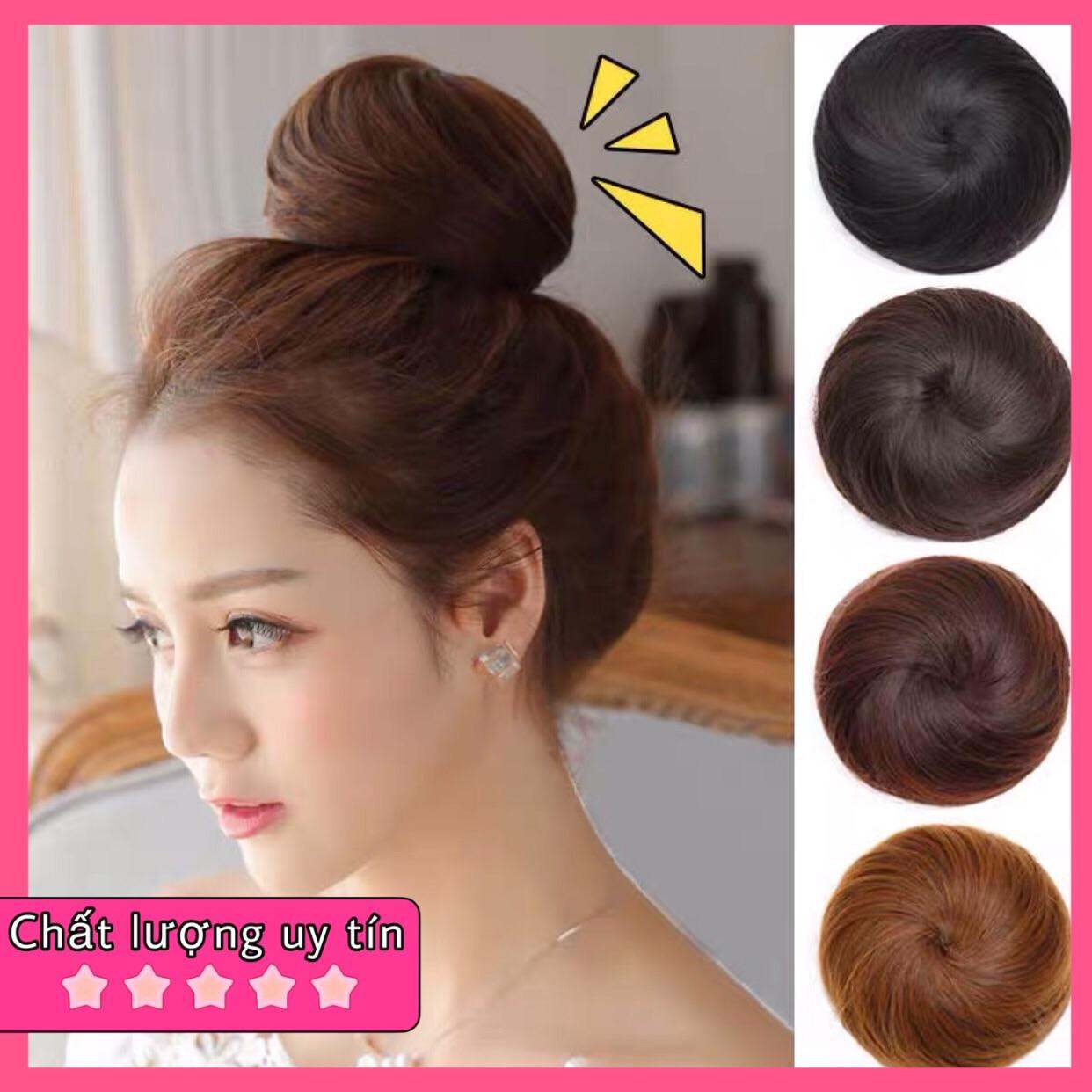 TÓC BÚI GIẢ,Búi Tóc Tròn Củ Tỏi, Tóc Búi Cao Nữ Sang Chảnh