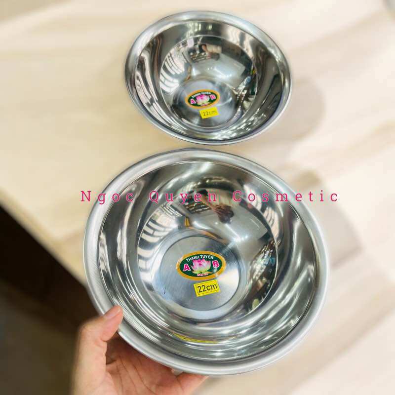 Thau inox spa , Thau inox rửa mặt size 22