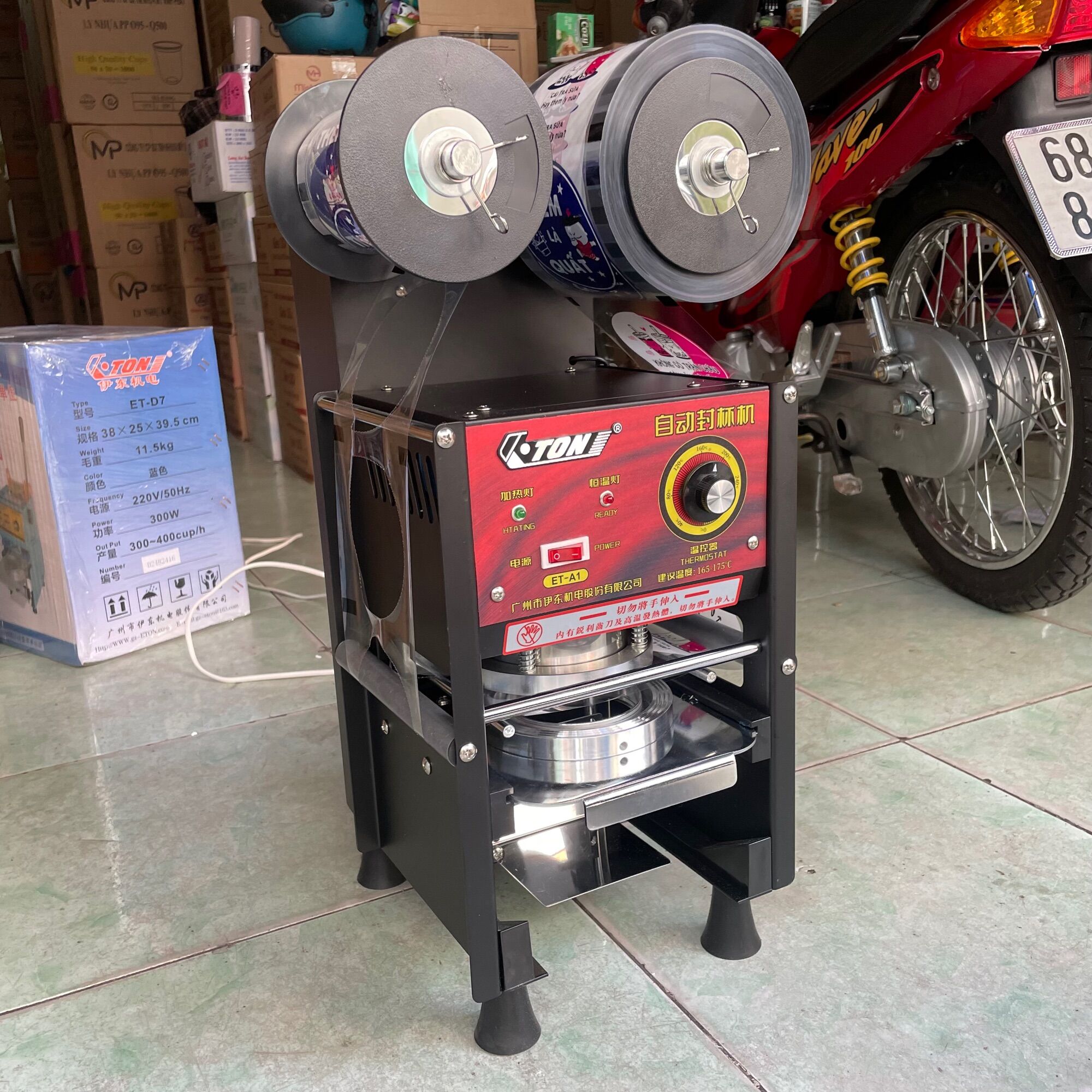 Máy ép ly bán tự động Eton A1 mới