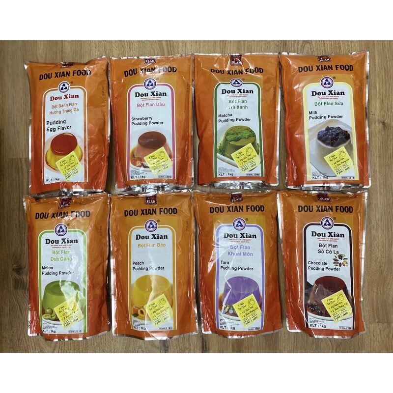 Bột Pudding/ Plan Hàng Huy Douxian túi 1KG nhiều vị chọn lựa