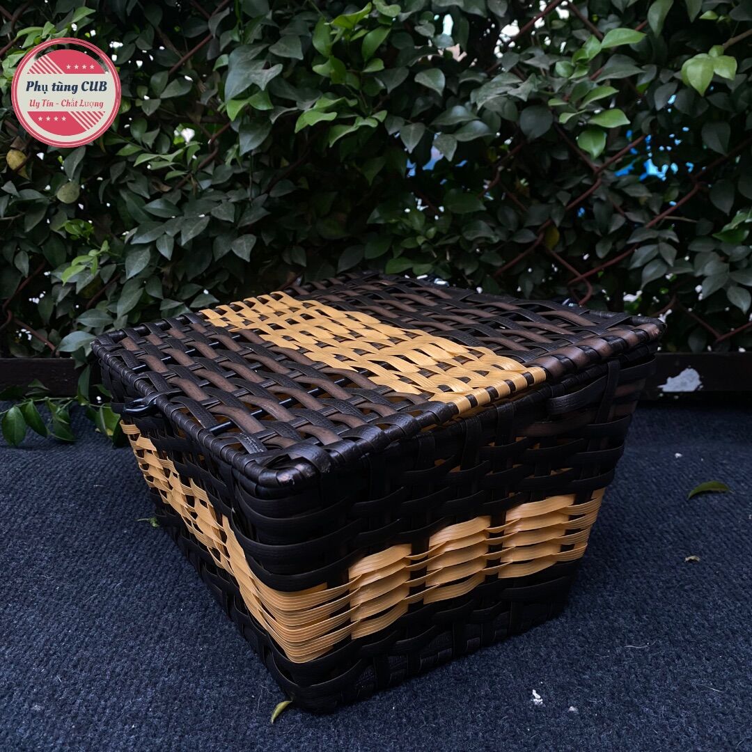 Rổ mây gắn xe cub ( đầy đủ phụ kiện gắn xe )