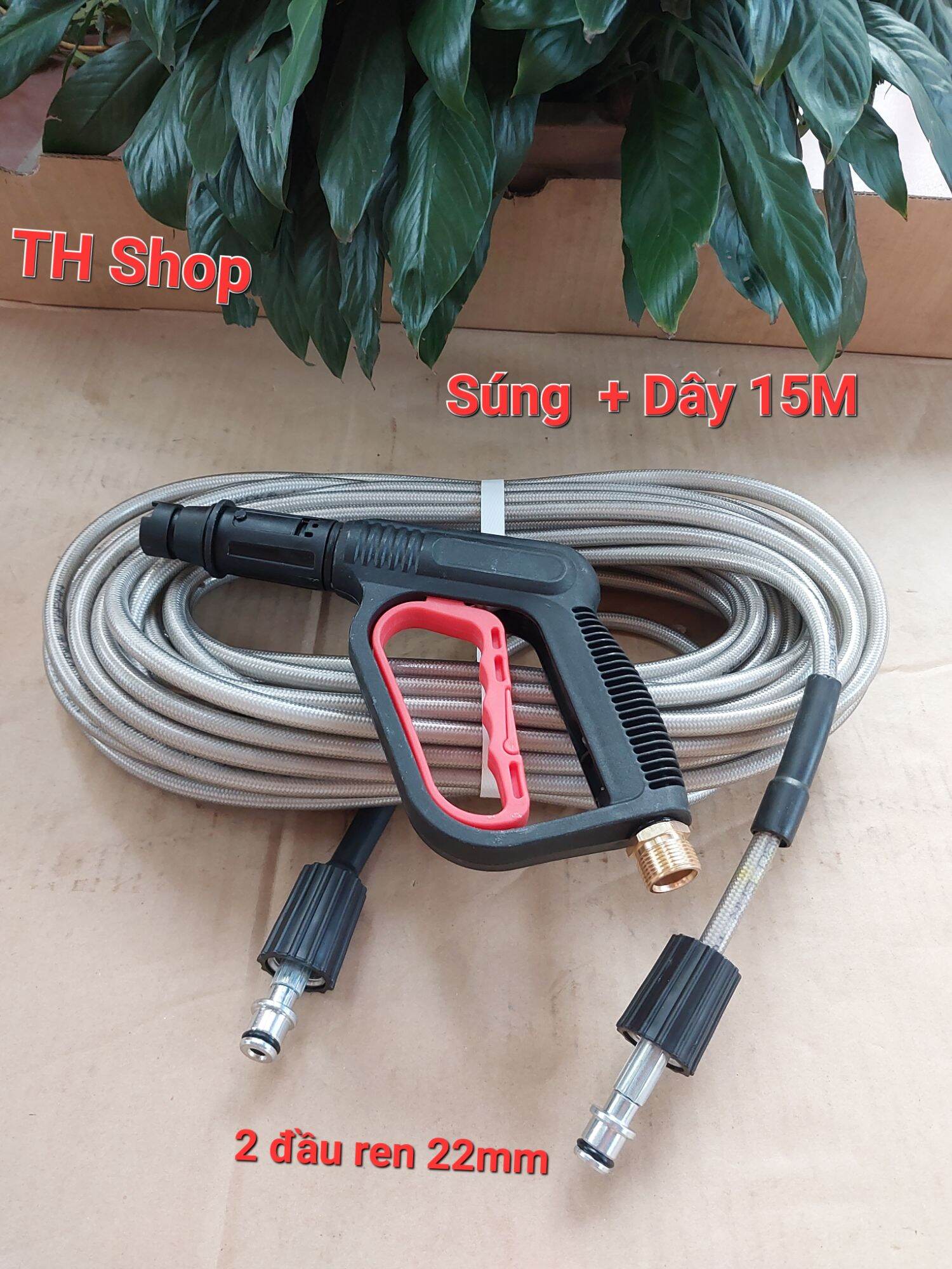 Dây rửa xe 10M, 15M, 20M, 30M,  S.úng xịt cò đỏ ( LOẠI TỐT)